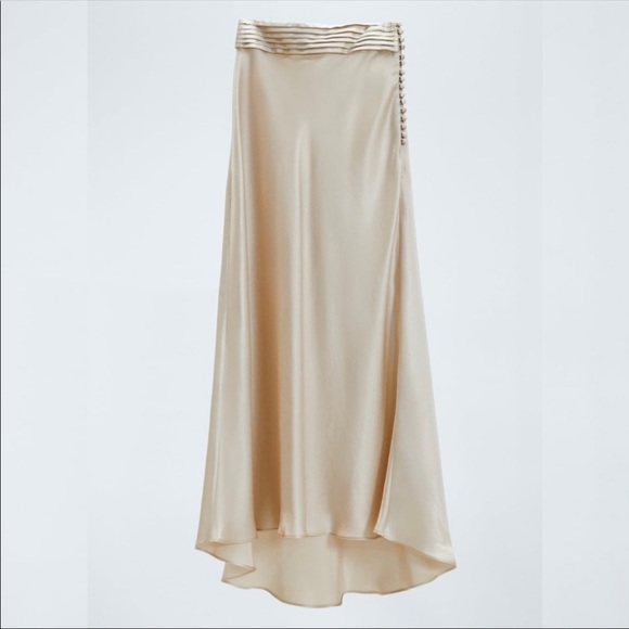 Zara Limited Edition Satin effect Asymmetric Skirt - Picture 13 of 15